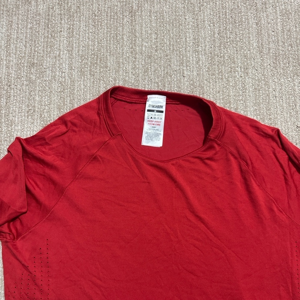 Gymshark Women’s Medium Red Sweat Talks Activewear Top Long Sleeve Shirt - Picture 4 of 11